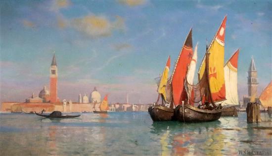 William Stanley Haseltine (American, 1835-1900) View of Venice 7.75 x 13.5in.